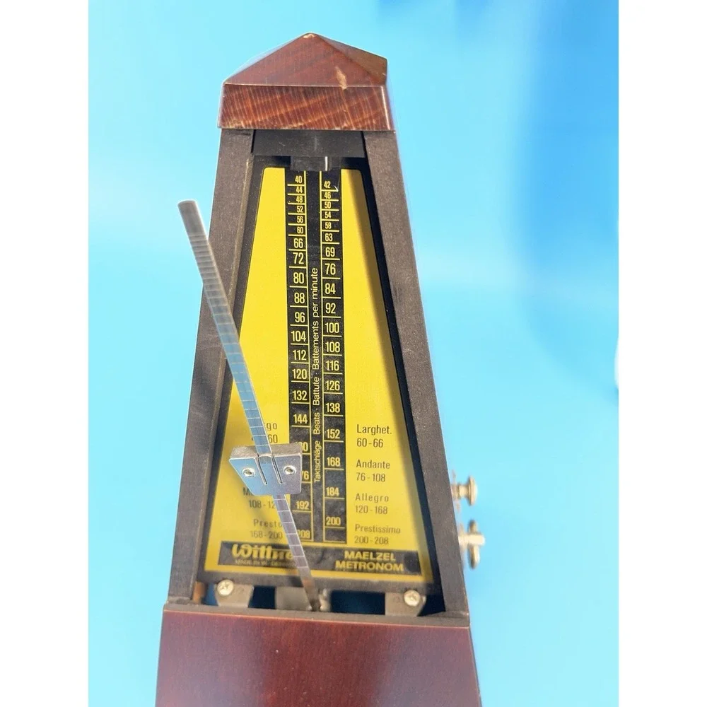 Vintage Wittner Metronome Wood Windup Made In Germany.Works Perfectly